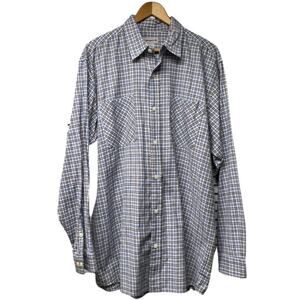 Carhartt Button Front Blue Brown Plaid 100% Cotton Long Sleeve Shirt Size Large